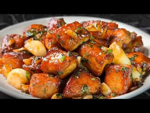 그릴 마늘 버터 돼지고기 구이